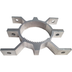 Soportes, abrazaderas y desplazadores para señales A114 Abrazadera doble aluminio para poste circular de Ø76mm