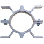 Abrazadera doble aluminio para poste circular de Ø76mm