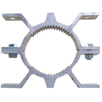 Abrazadera doble aluminio para poste circular de Ø76mm