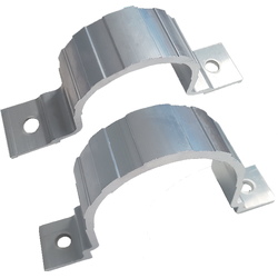 Soportes, abrazaderas y desplazadores para señales  Abrazadera simple de aluminio para poste de Ø60 y Ø76mm