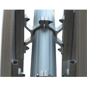 Abrazadera doble aluminio para poste circular de Ø76mm