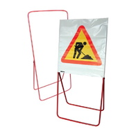Trípodes para señales 431 Trípode tubular lacado en rojo para señal de bolsa