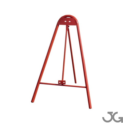 432 Trípode tubular con corredera para señales Trípode acero lacado en rojo de 65x95cm con estructura tubular de Ø30mm. Corredera para señales de tráfico
