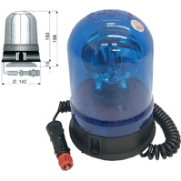 Rotativos luminosos para vehículos  Rotativo halógeno azul 12/24V con base magnética y ventosa