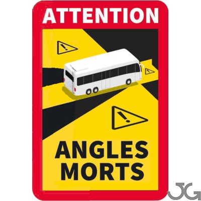 Señal Angles Morts de 170x250mm Autobús Vinilo normal o Vinilo laminado