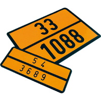 Placas indicadoras y de transporte  V11 Placa naranja señalización de vehículos de transporte de mercancías peligrosas