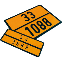 Placas indicadoras y de transporte  V11 Placa naranja señalización de vehículos de transporte de mercancías peligrosas