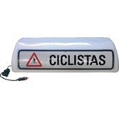 Placas indicadoras y de transporte 593AE V22 Cartel avisador acompañamiento de ciclistas (con luz)