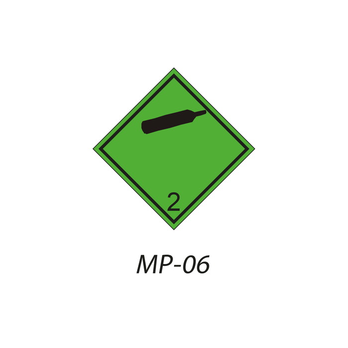 MP-06 Peligros de Clase 2 Gases Indique la señal de mercancia peligrosa que necesita