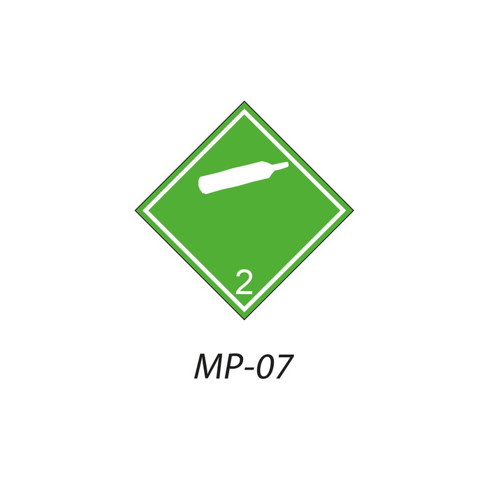 MP-07 Peligros de Clase 2 Gases No Inflamables Indique la señal de mercancia peligrosa que necesita