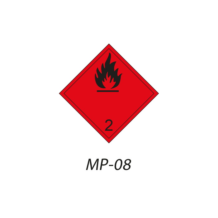 MP-08M Peligros de Clase 2 Gases Inflamables Indique la señal de mercancia peligrosa que necesita