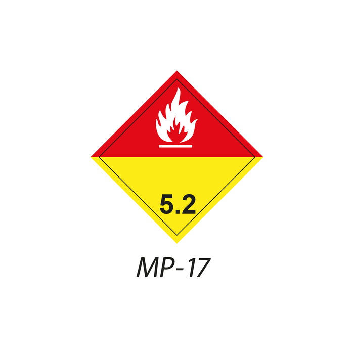 MP-17 Peligros de Clase 5.1 Perióxidos orgánicos Indique la señal de mercancia peligrosa que necesita