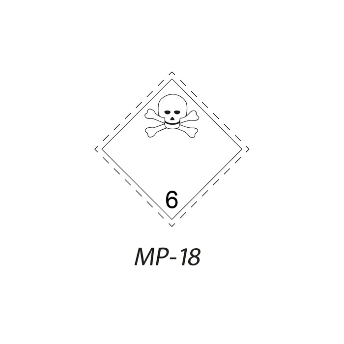 MP-18 Peligros de Clase 6.1 Materias Tóxicas Indique la señal de mercancia peligrosa que necesita
