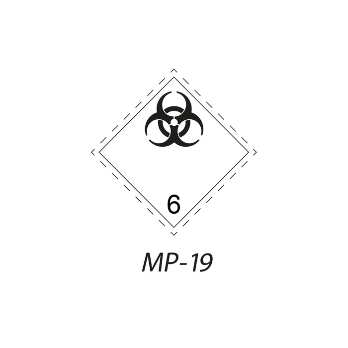 MP-19 Peligros de Clase 6.2 Materias Infecciosas Indique la señal de mercancia peligrosa que necesita