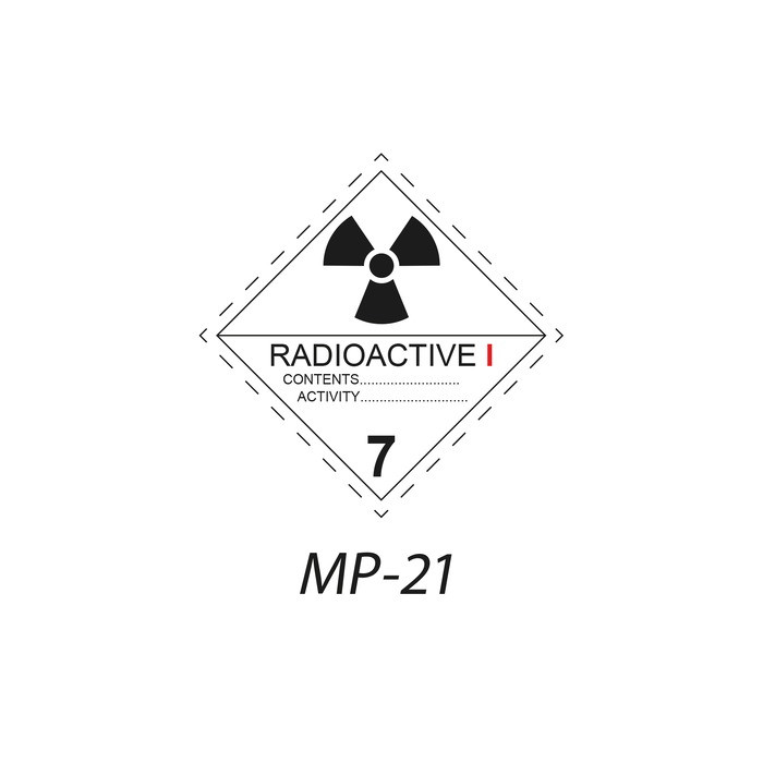 MP-21 Peligros de Clase 7 Materias Radioactivas Indique la señal de mercancia peligrosa que necesita