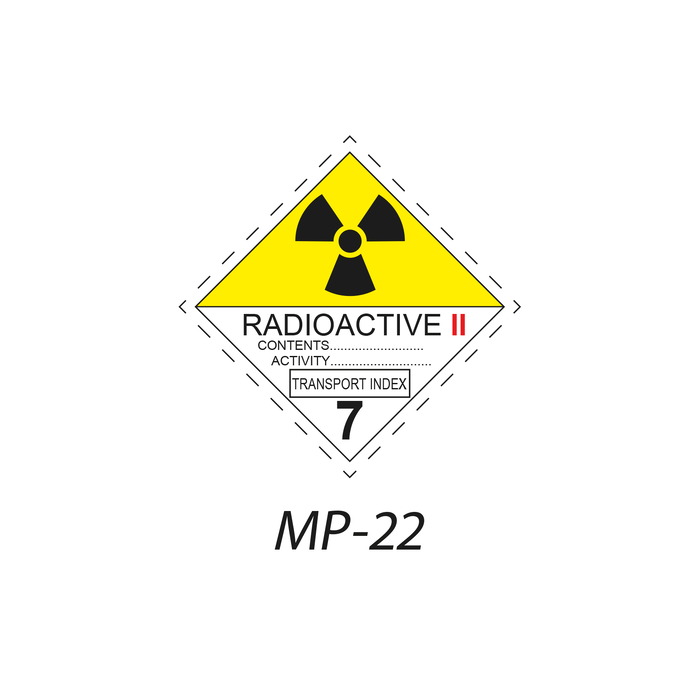 MP-22 Peligros de Clase 7 Materias Radioactivas Indique la señal de mercancia peligrosa que necesita