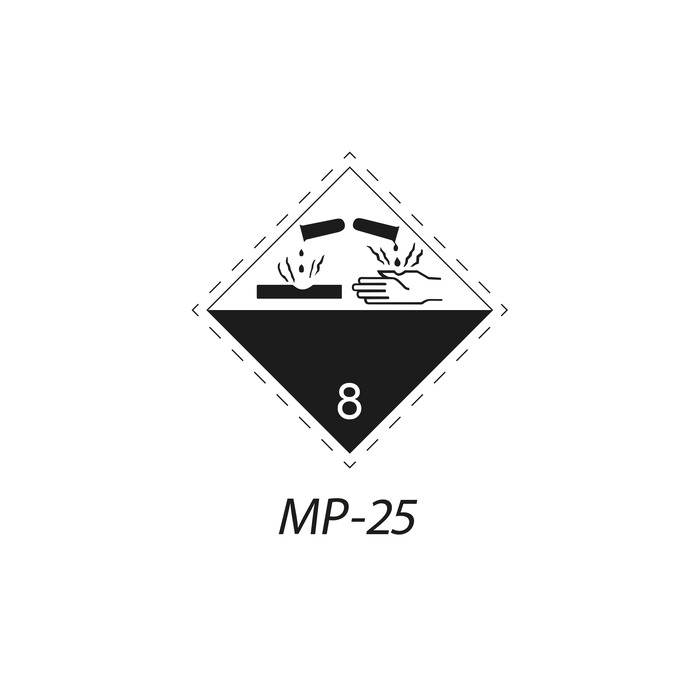 MP-25 Peligros de Clase 8 Materias Corrosivas Indique la señal de mercancia peligrosa que necesita