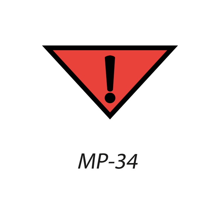 MP-34 PELIGRO INDEFINIDO Indique la señal de mercancia peligrosa que necesita