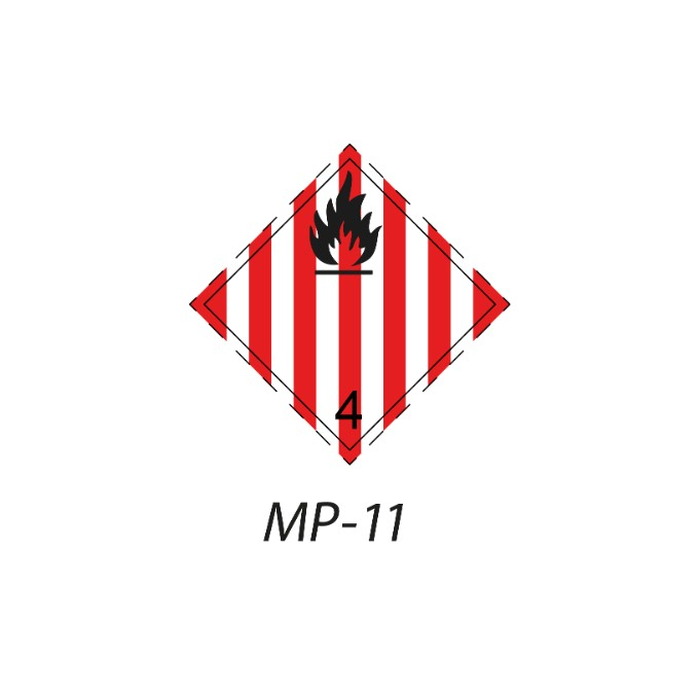 MP-11M Peligros de Clase 4.1 Materias Sólidas Inflamables Indique la señal de mercancia peligrosa que necesita