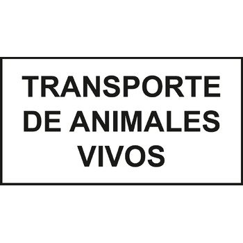 Placa Transporte de animales vivos