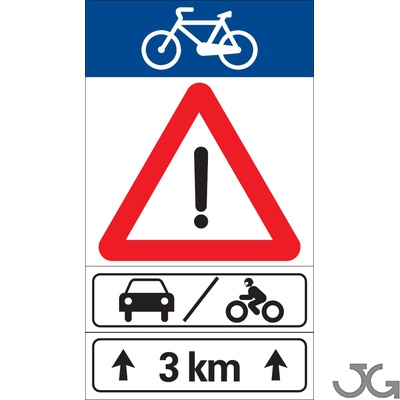 Señales de tráfico para bicicletas de 30x35cm para las vias ciclistas. Señales Carril Bici 35x30cm