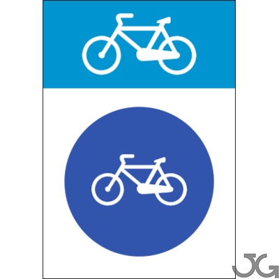 Señales de tráfico para bicicletas de 30x35cm para las vias ciclistas. Señales Carril Bici 35x30cm