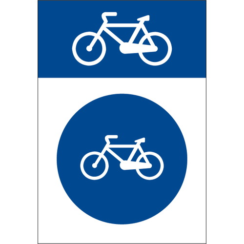 Señales de tráfico para bicicletas de 30x35cm para las vias ciclistas. Señales Carril Bici 35x30cm. Señales de seguridad vial ciclista